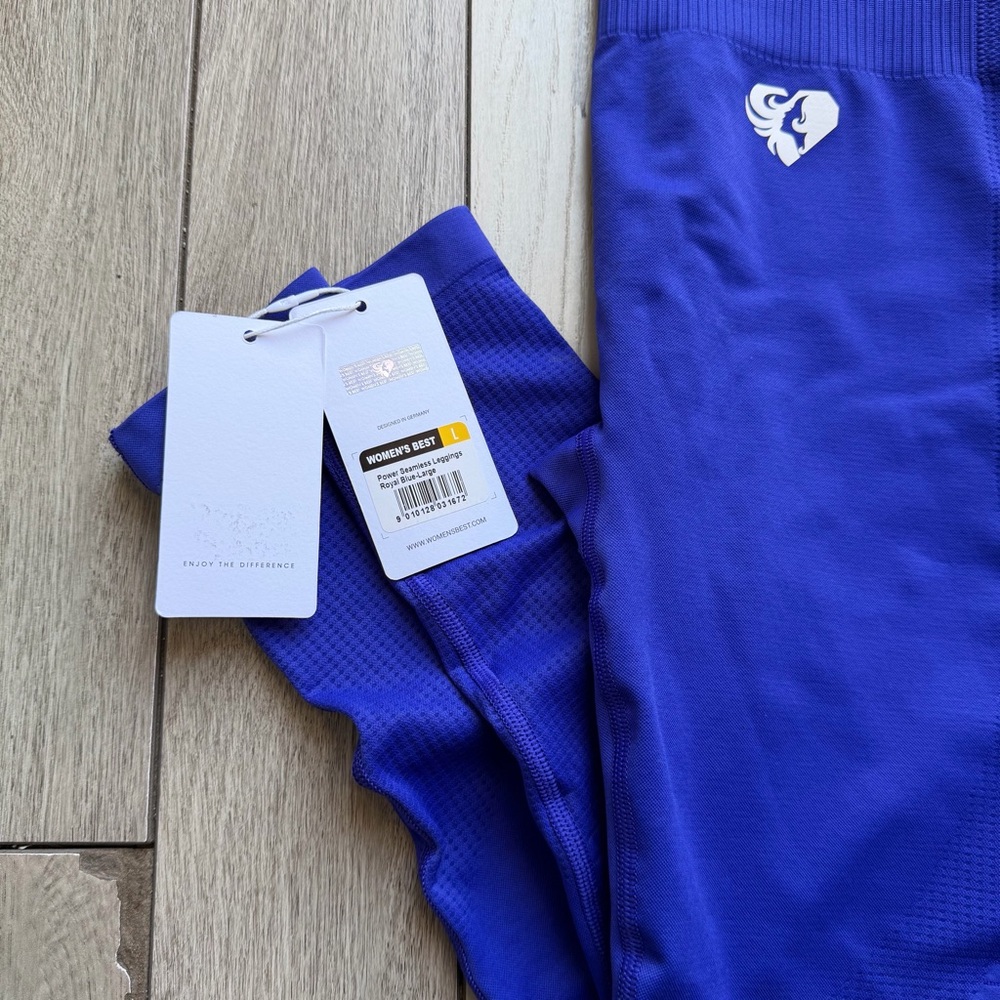 Royal Blue High-Waisted Leggings - Picture 3 of 4